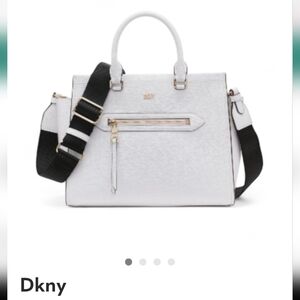 DKNY Chelsea Web Strap Satchel White